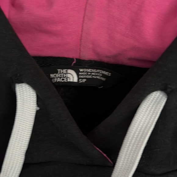 North Face Pink & Black Logo Hoodie, lightly worn - Picture 3 of 5
